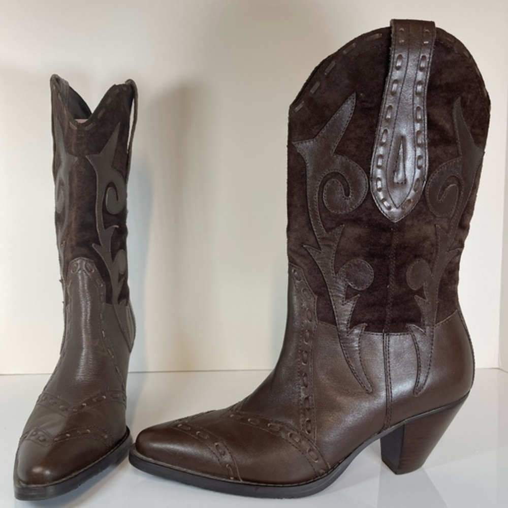 Bass Palomino Cowboy Boots Size 6.5‎ Color Brown - Picture 9 of 9